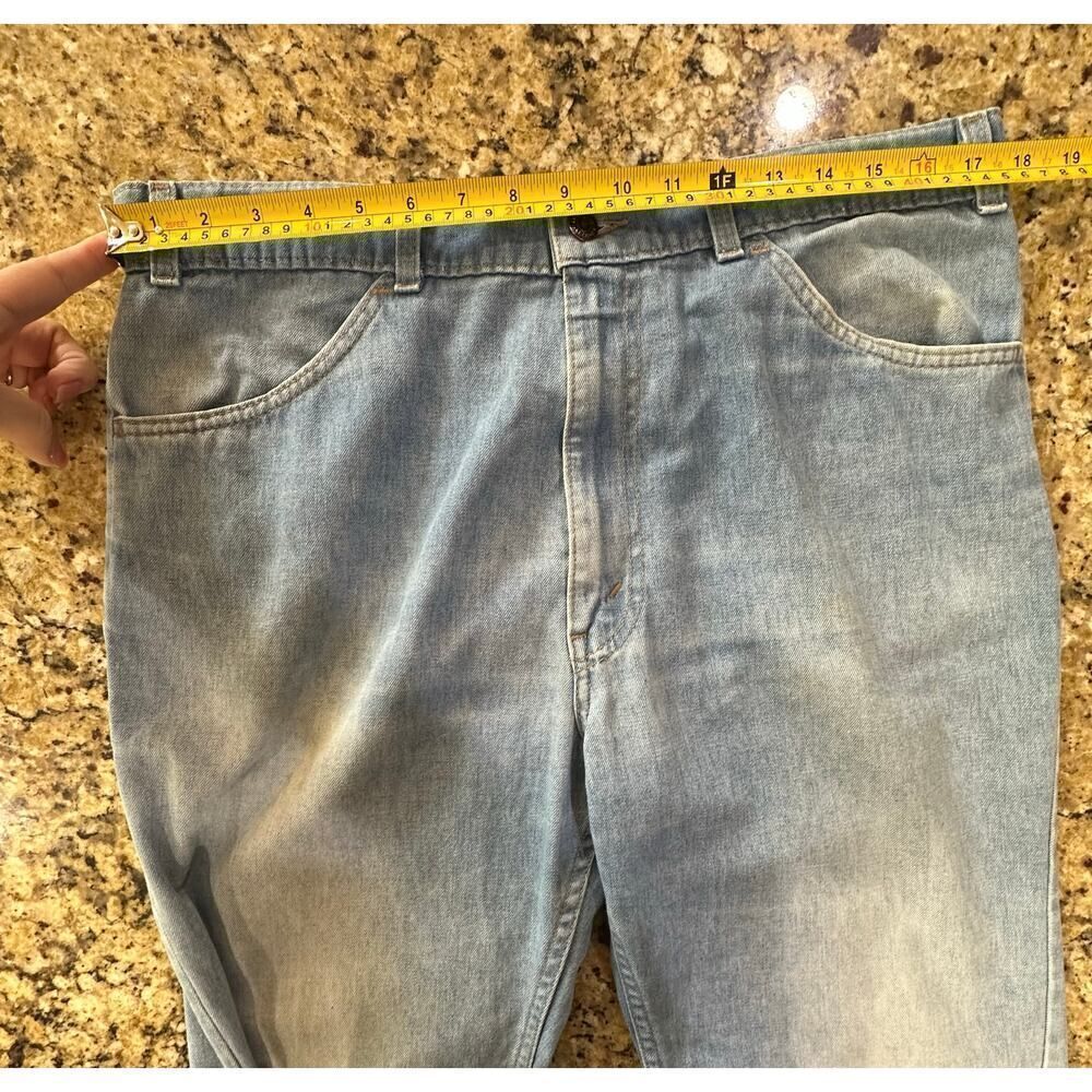 VINTAGE 70s Levi’s Orange Tab Bootcut Wide Leg Light Wash Denim Jeans Men 36x29 - Picture 12 of 16